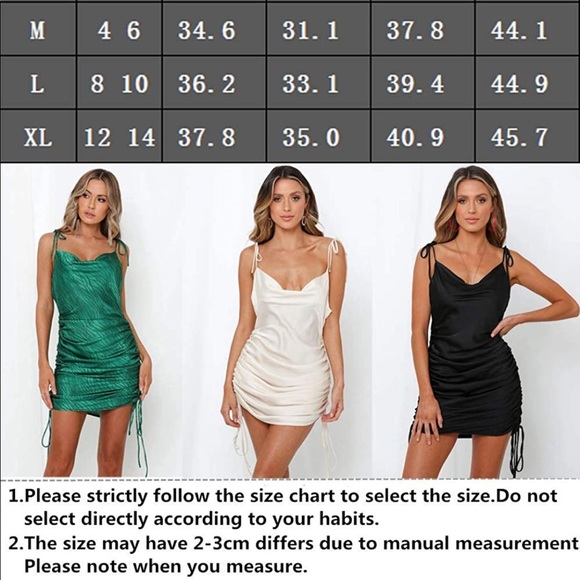 Ruched Drawstring Satin Dress - Picture 5 of 6